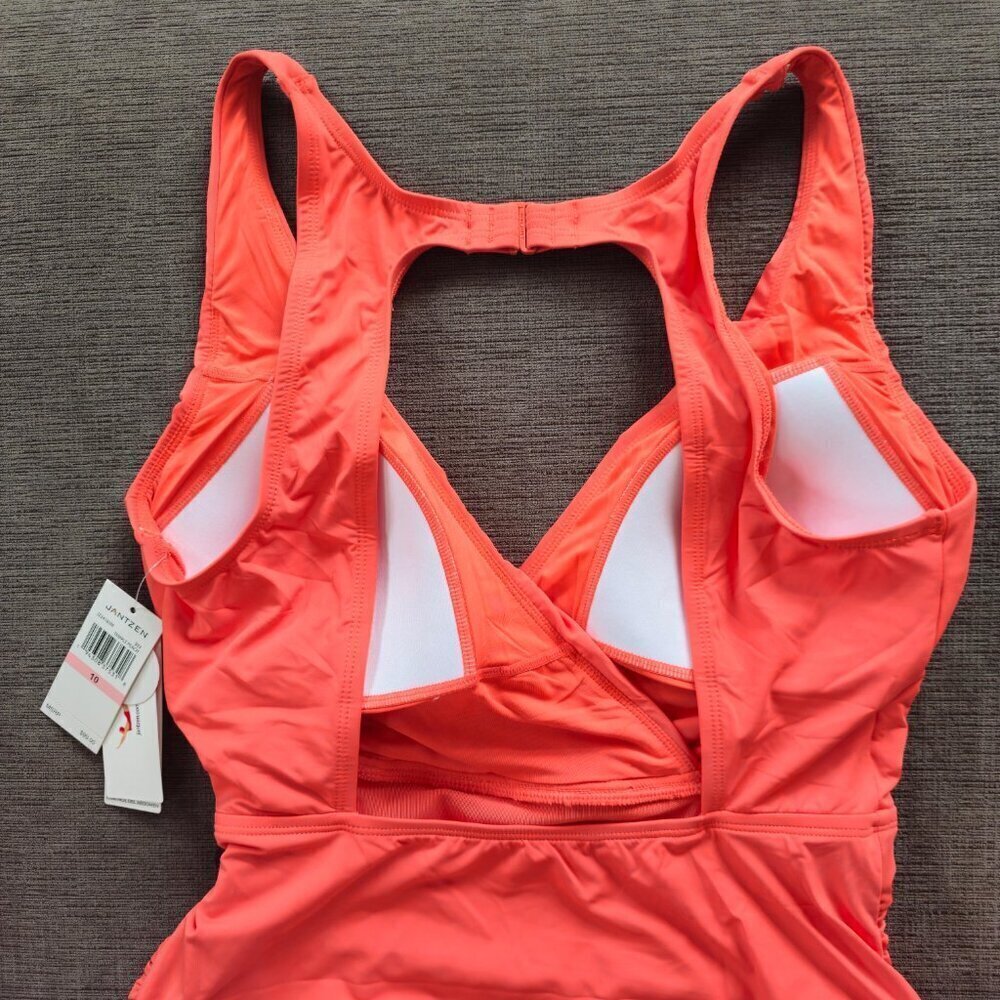 NWT JANTZEN Women's Peach Jewel Portrait Back One-piece Swimsuit Size 10 - Picture 8 of 13